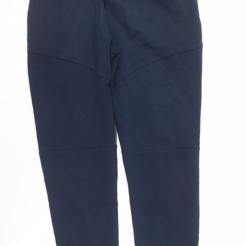 Men's Blue Jogger Trousers, M, Cotton Blend, Elastic Waist