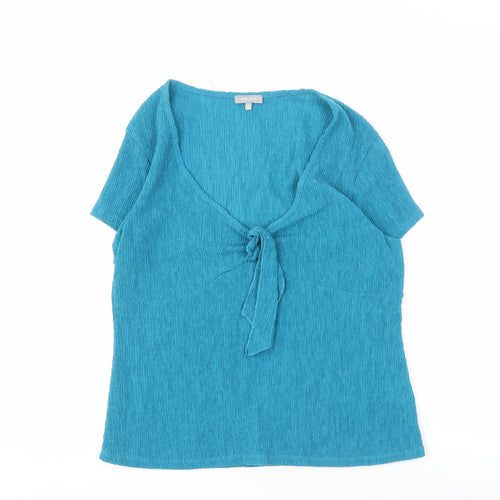 Per Una Women’s Blue V-Neck Tie Top Size 16