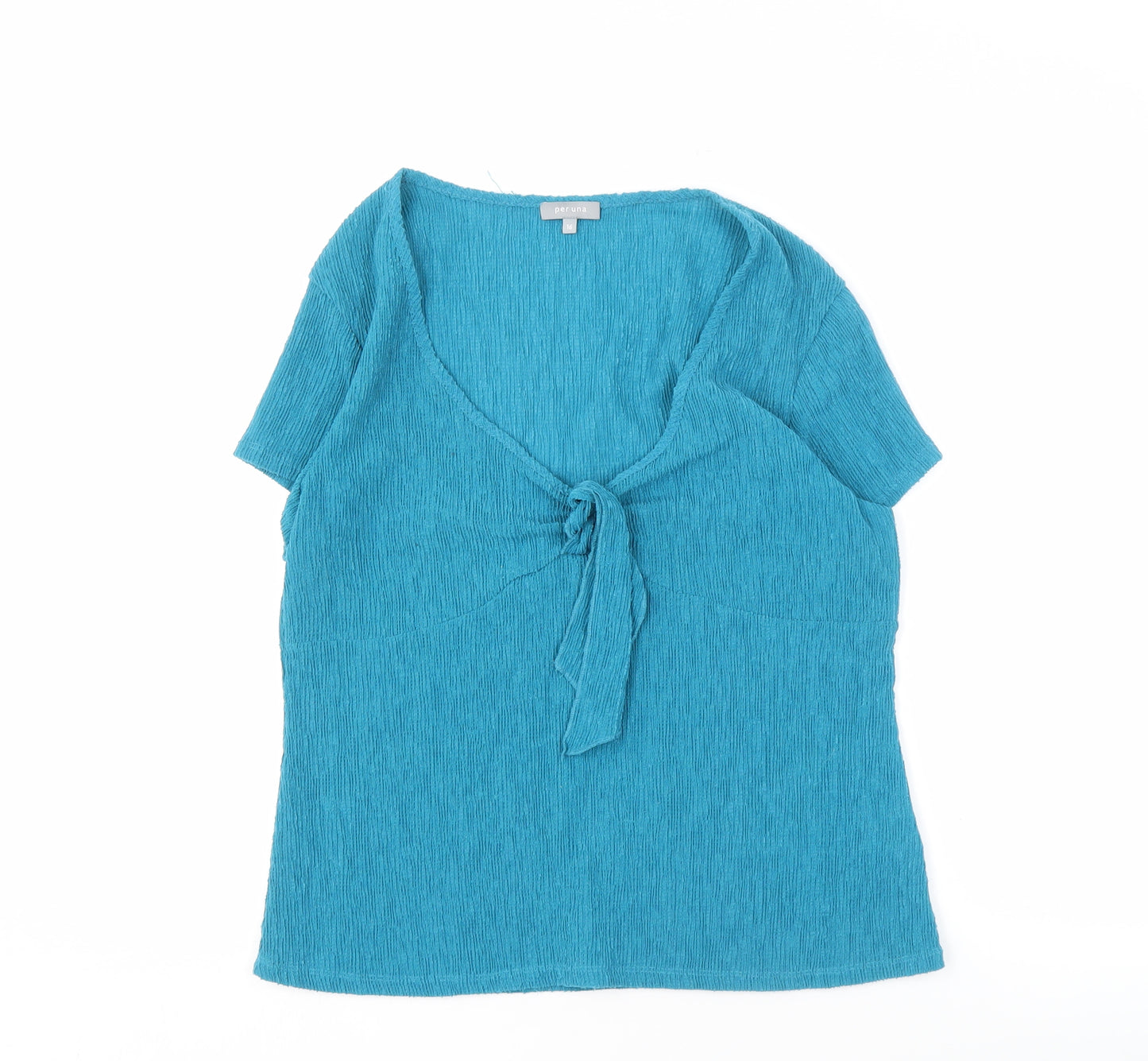 Per Una Women’s Blue V-Neck Tie Top Size 16