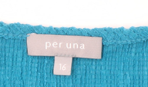 Per Una Women’s Blue V-Neck Tie Top Size 16