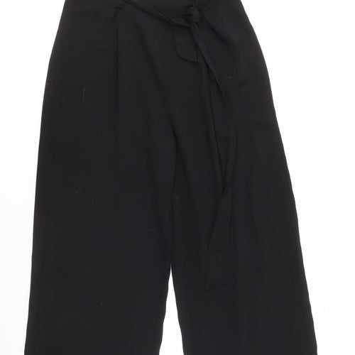 Stradivarius Women's Black Wide-Leg Trousers, Size M