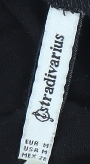 Stradivarius Women's Black Wide-Leg Trousers, Size M
