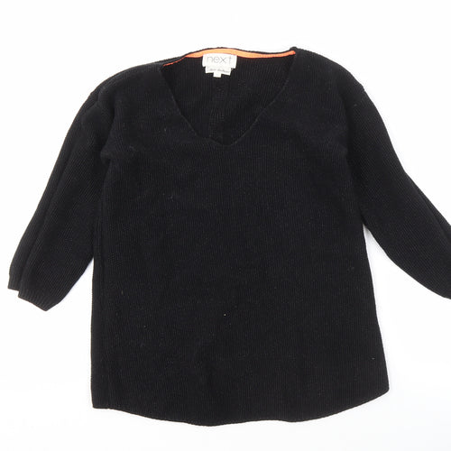Next Women's Black V-Neck Pullover Jumper Size 8
