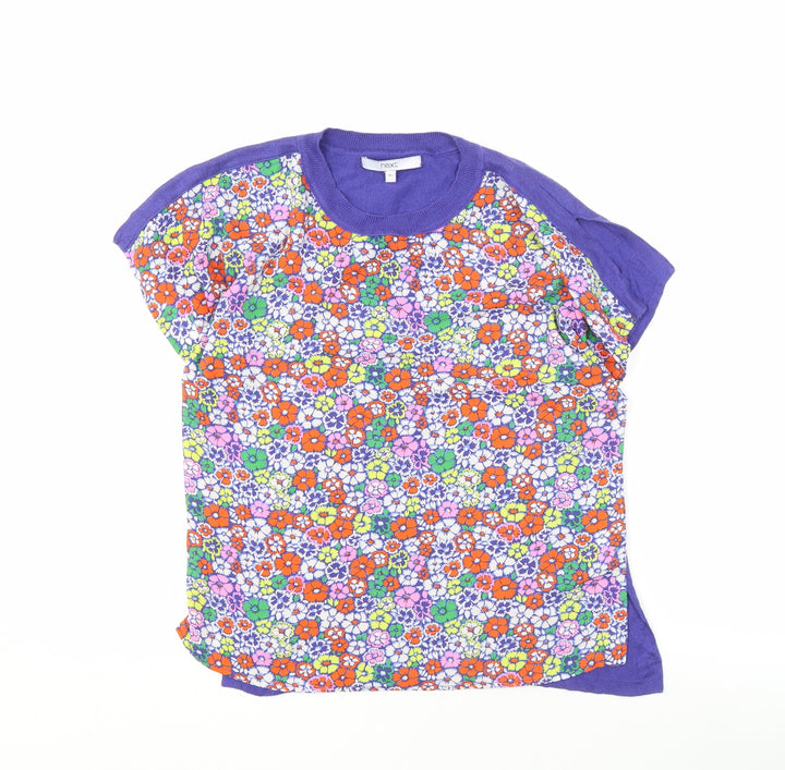 Next Women's Purple Floral Top XS