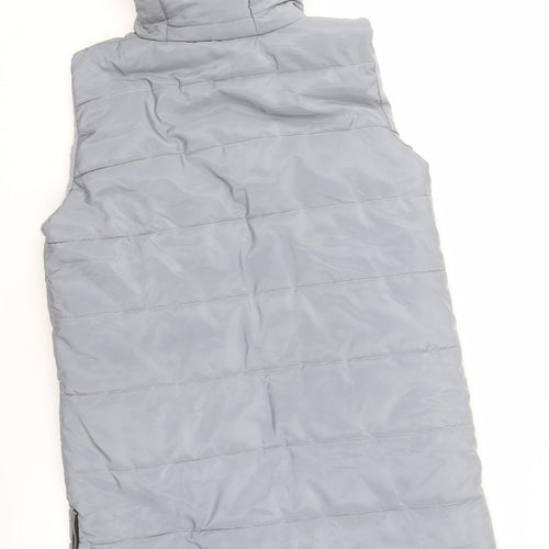 QED LDN Women's Grey M Puffer Jacket Hooded