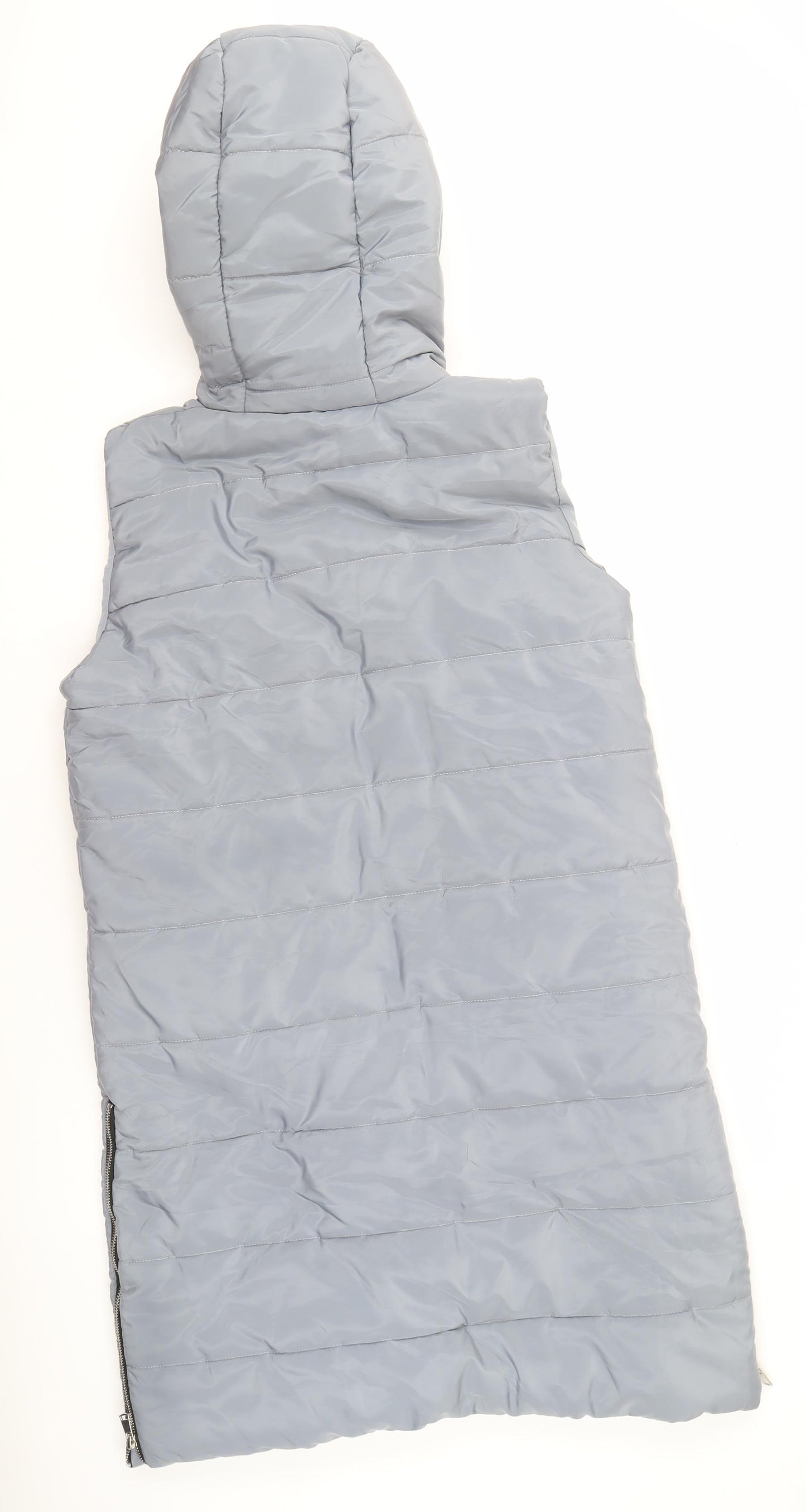 QED LDN Women's Grey M Puffer Jacket Hooded