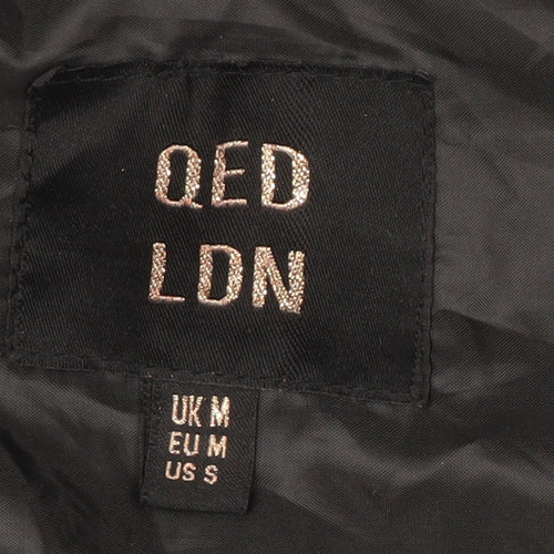 QED LDN Women's Grey M Puffer Jacket Hooded
