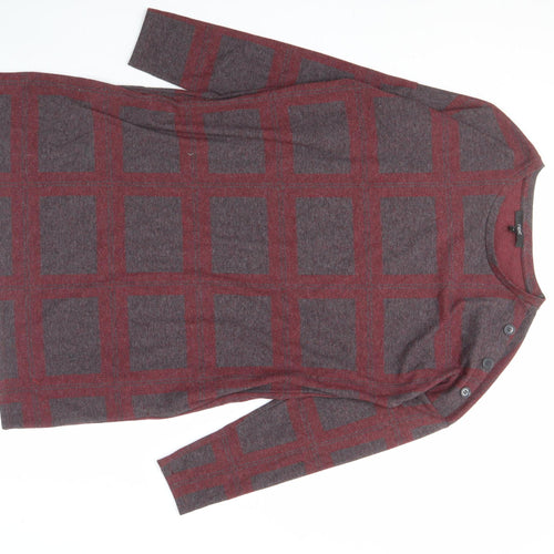 Next Women's Multicoloured Check Knit Top Size 16