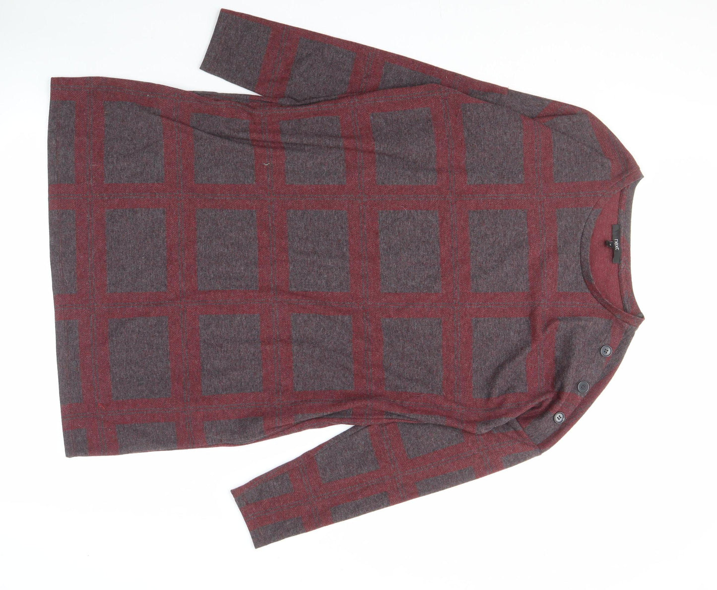 Next Women's Multicoloured Check Knit Top Size 16
