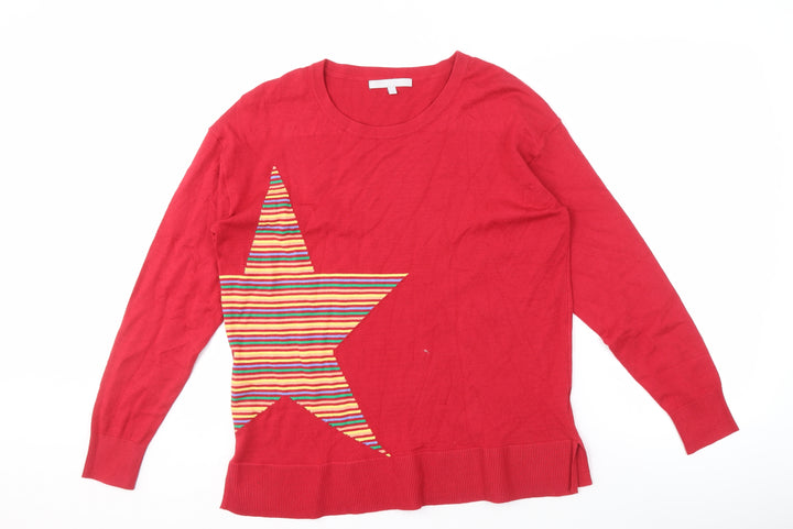 Pebble Bay Women's Red Crew Neck Jumper - Size M