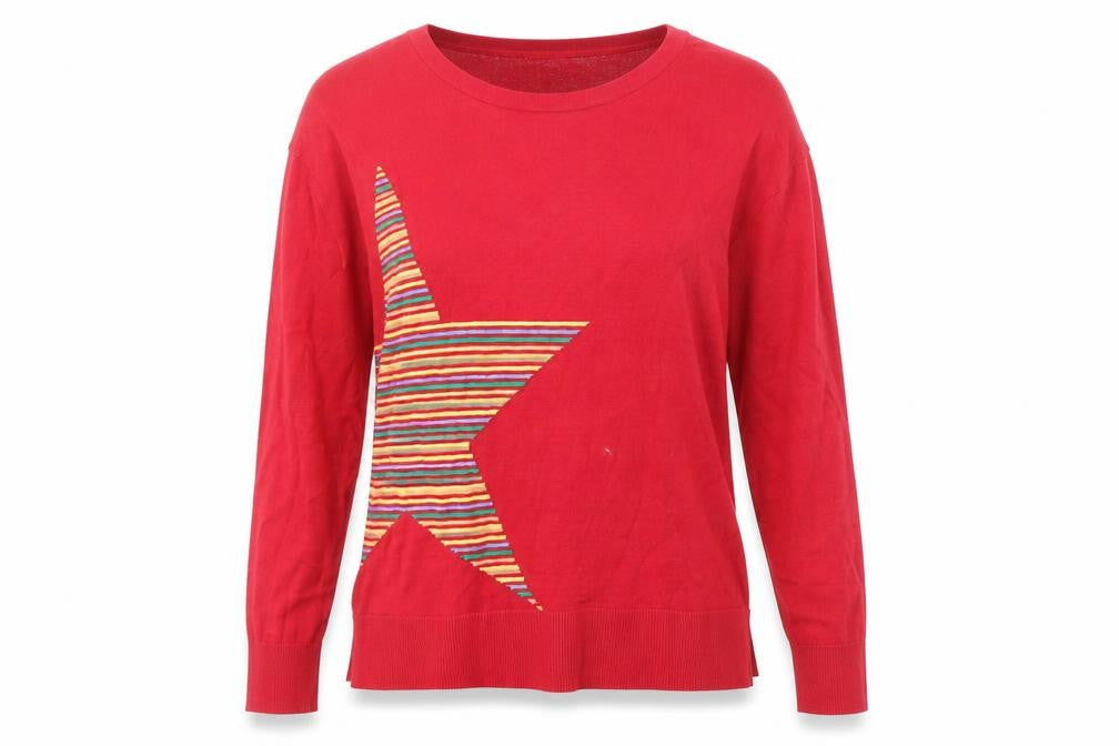 Front view of Pebble Bay Women's Red Crew Neck Jumper -, size M
