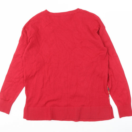 Pebble Bay Women's Red Crew Neck Jumper - Size M