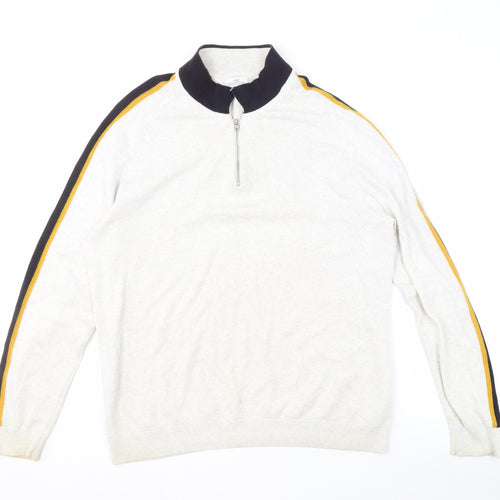 Next Men's Ivory High Neck Pullover Jumper L