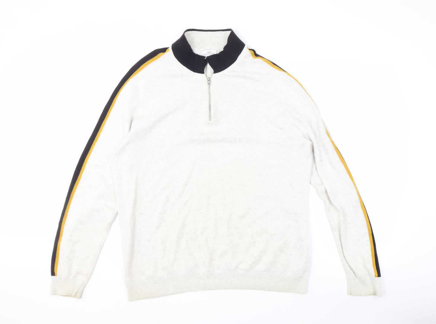 Next Men's Ivory High Neck Pullover Jumper L