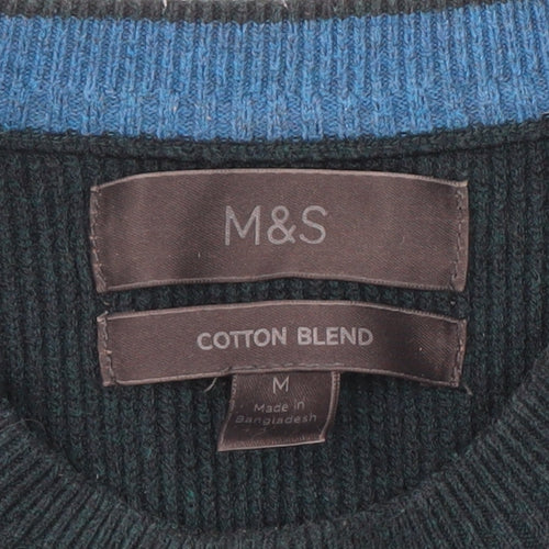 Marks and Spencer Men's Green Pullover Jumper M