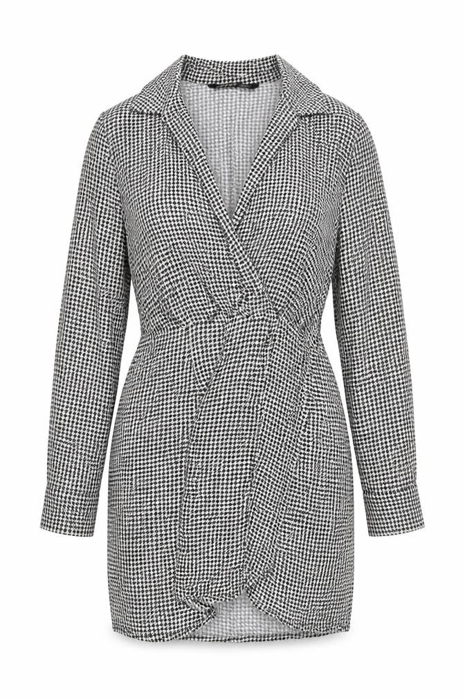 Front view of Zara Women Multicoloured Houndstooth Dress, size 14