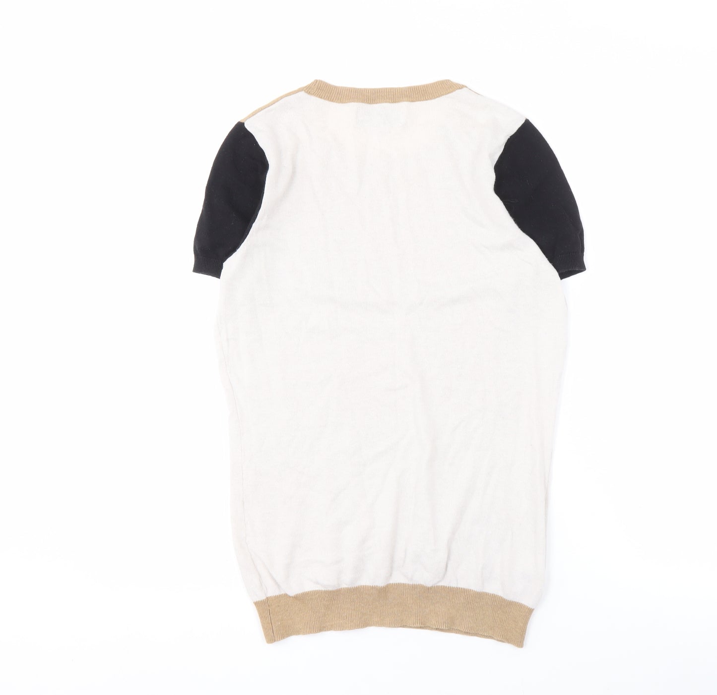 Next Women's Beige Colourblock Ringer T-Shirt - Size 8