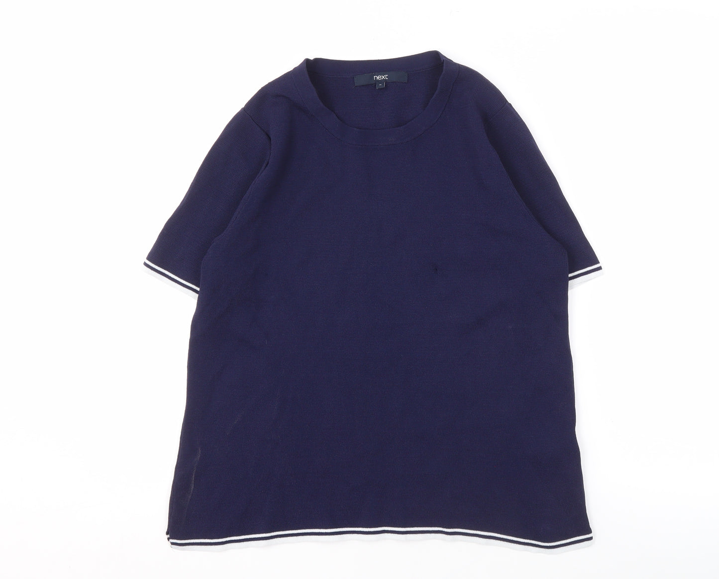Next Women's Blue Crew Neck T-Shirt, Size 16, Casual