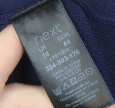 Next Women's Blue Crew Neck T-Shirt, Size 16, Casual