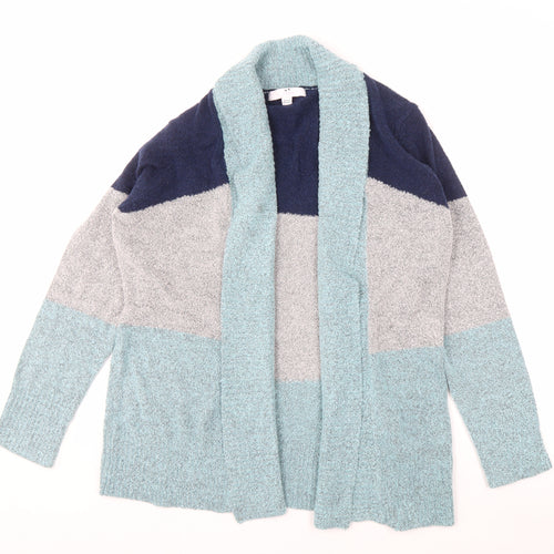 Julipa Women's Blue Grey Open Front Cardigan, Size 12/14, Casual Knit