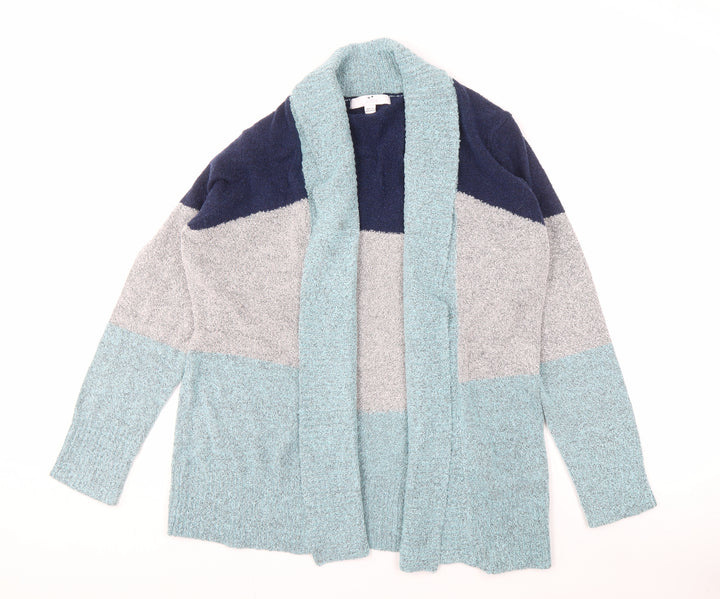 Julipa Women's Blue Grey Open Front Cardigan, Size 12/14, Casual Knit