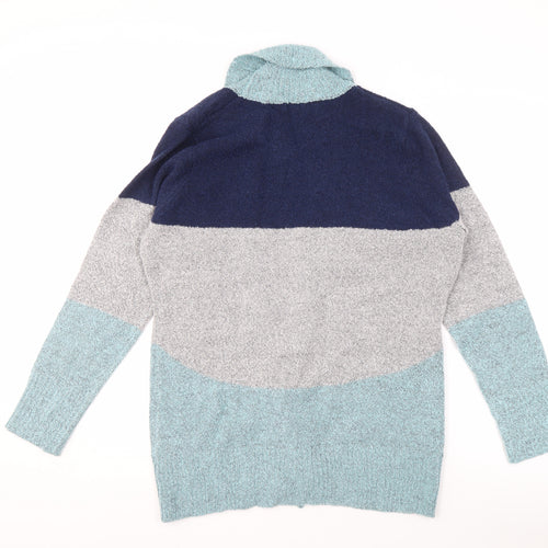 Julipa Women's Blue Grey Open Front Cardigan, Size 12/14, Casual Knit