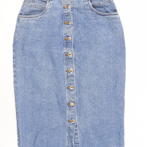Bill Blass Women's Blue Denim Midi Pencil Skirt Size 10