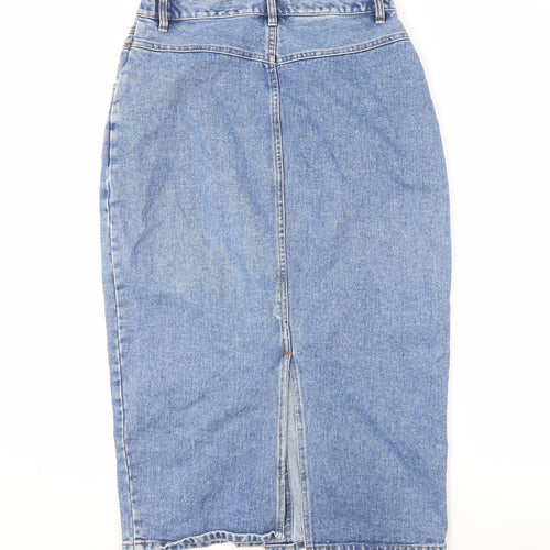 Bill Blass Women's Blue Denim Midi Pencil Skirt Size 10