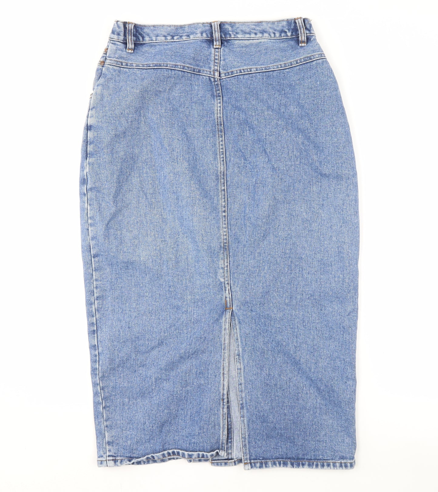 Bill Blass Women's Blue Denim Midi Pencil Skirt Size 10