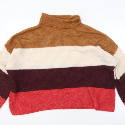 Y.A.S Women's Multicoloured Striped Pullover Jumper XL