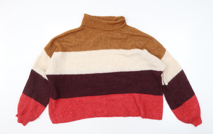 Y.A.S Women's Multicoloured Striped Pullover Jumper XL