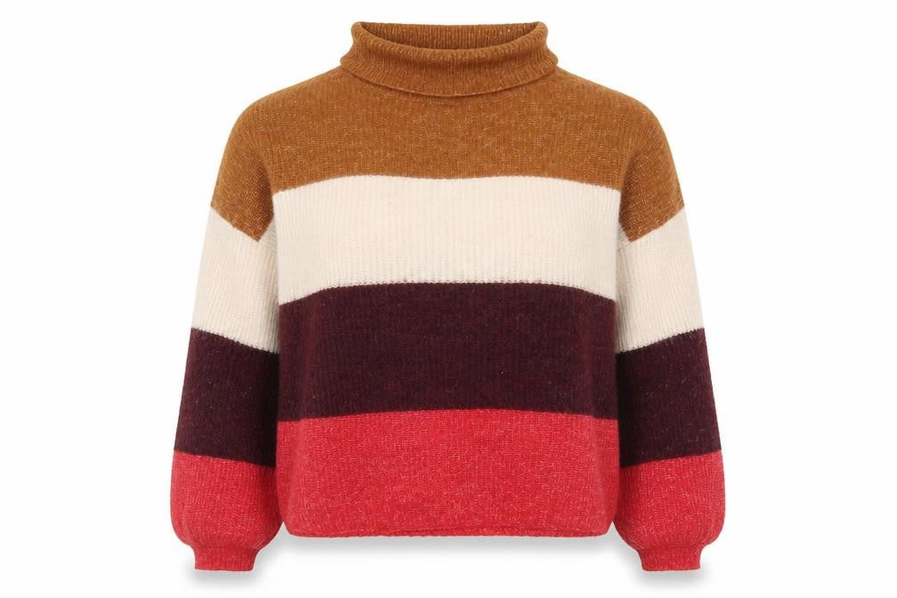 Front view of Y.A.S Women's Multicoloured Striped jumper XL