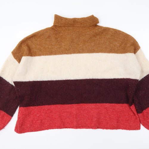 Y.A.S Women's Multicoloured Striped Pullover Jumper XL