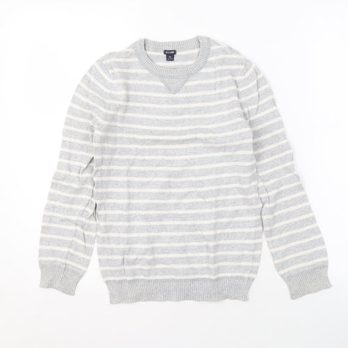 KIABI Boys Grey Striped Pullover Jumper, 10 Years