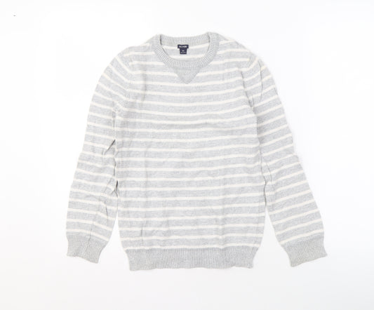 KIABI Boys Grey Striped Pullover Jumper, 10 Years
