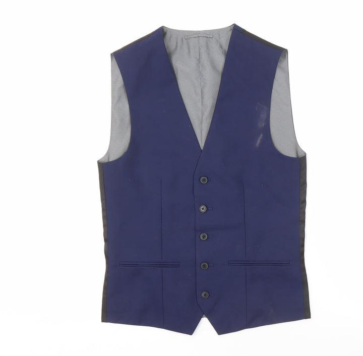 Next Men's Blue Waistcoat, Size 34R, Formal Wear