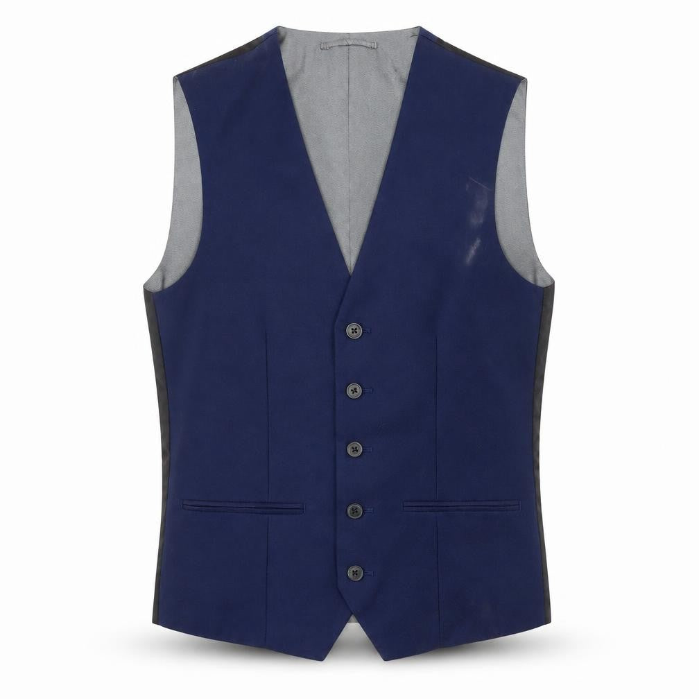 Front view of Next Men's Blue Waistcoat, size 34R, Formal Wear