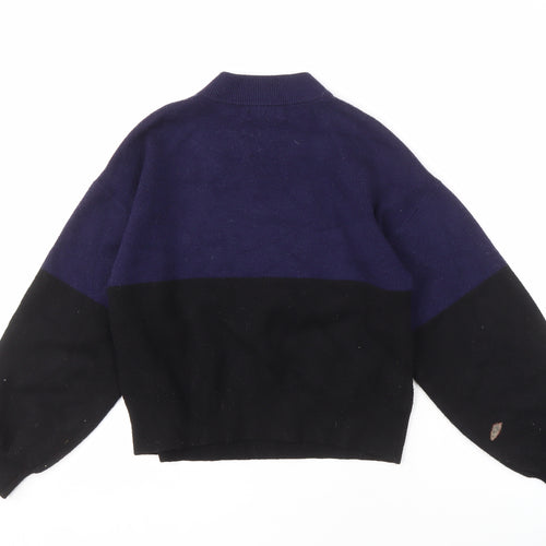 MNG Women's Black & Blue Pullover Jumper Size S