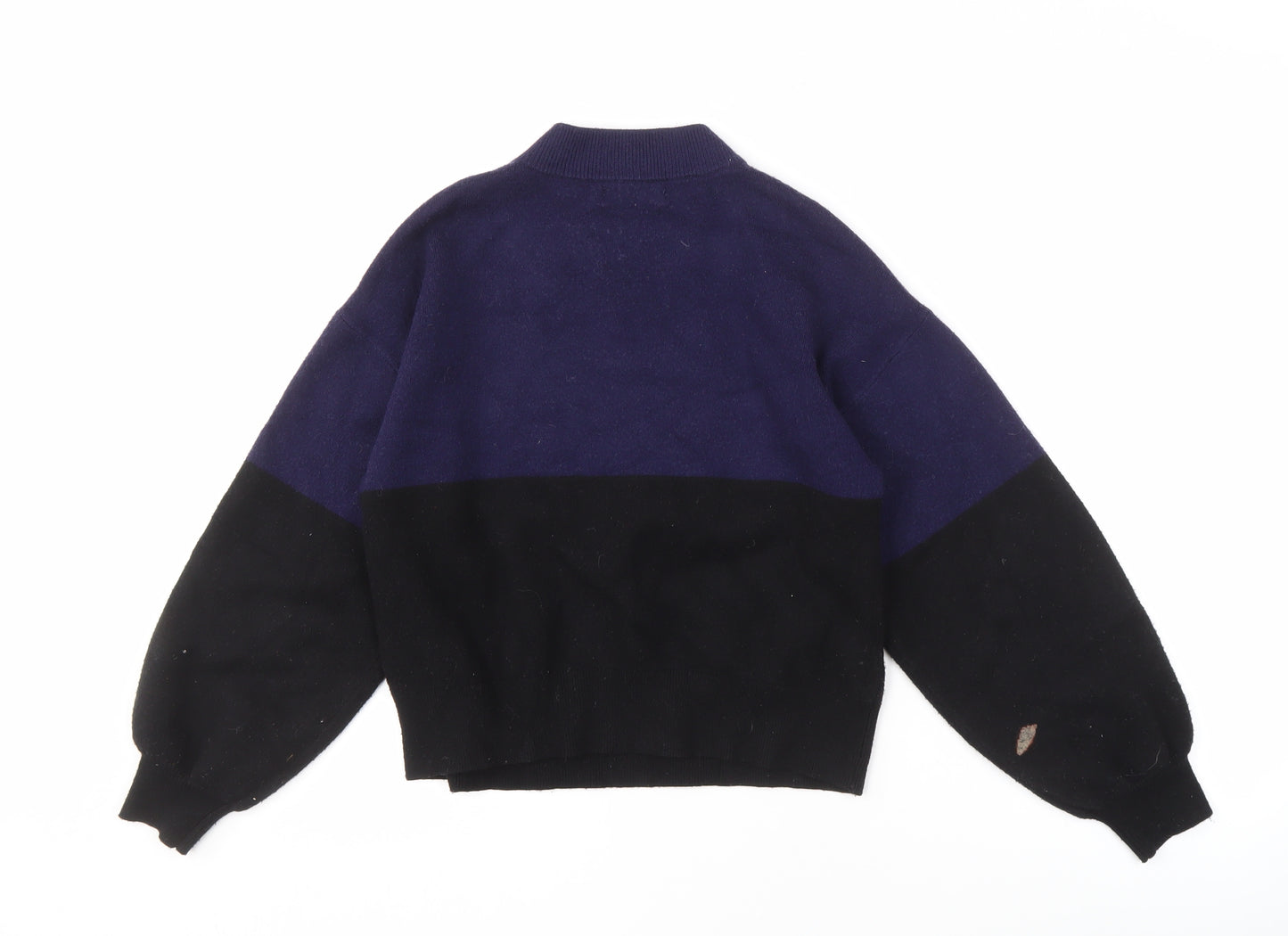 MNG Women's Black & Blue Pullover Jumper Size S