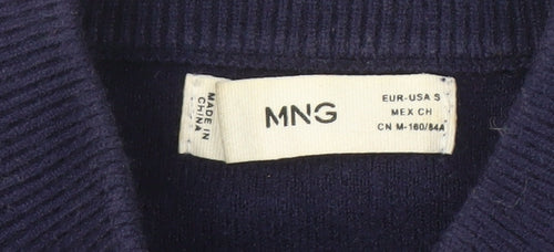 MNG Women's Black & Blue Pullover Jumper Size S