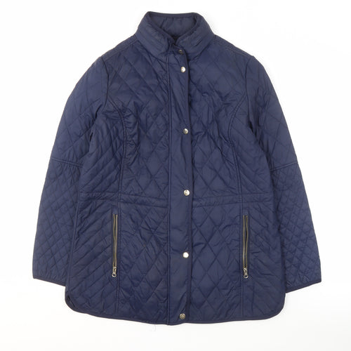 Marks and Spencer Women's Blue Quilted Jacket Size 14
