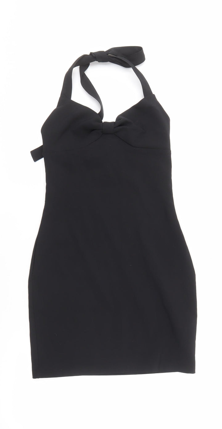 Zara Women's Black Bodycon Dress, Size 12, Party Style