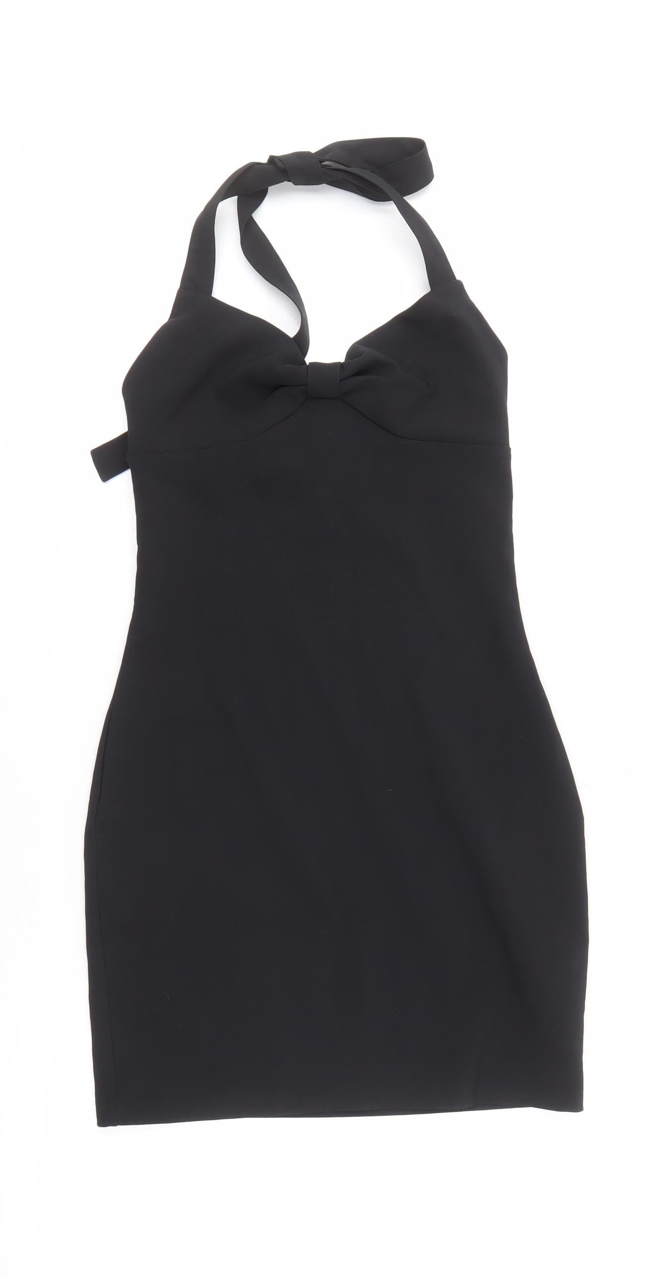 Zara Women's Black Bodycon Dress, Size 12, Party Style