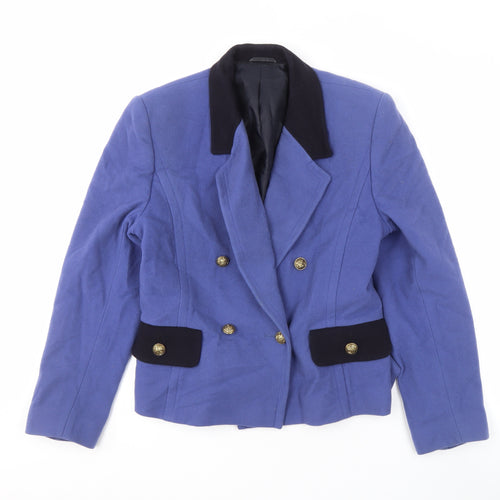 Country Casuals Women's Blue Double-Breasted Blazer Size 10