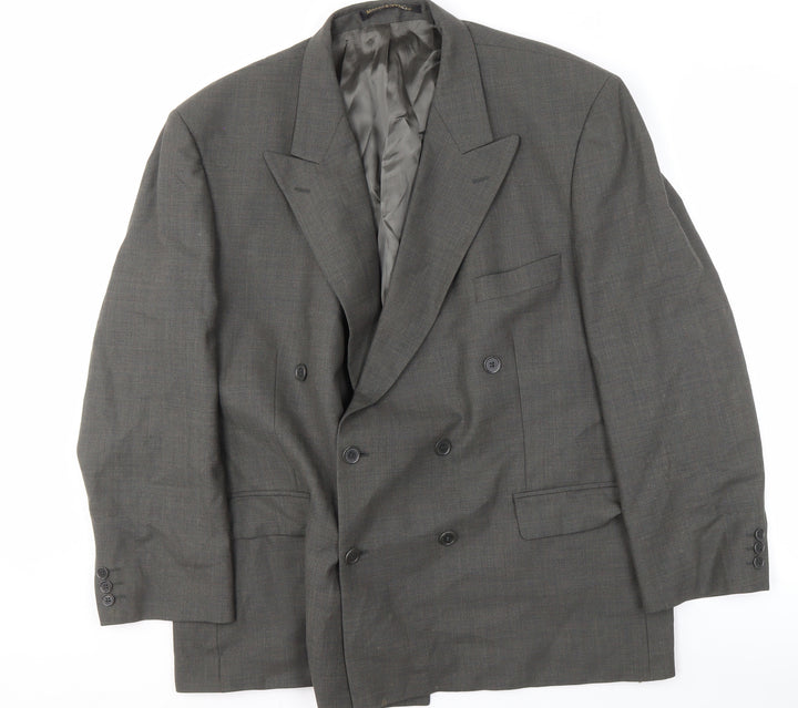 Marks and Spencer Men's Grey Double-Breasted Blazer 46S
