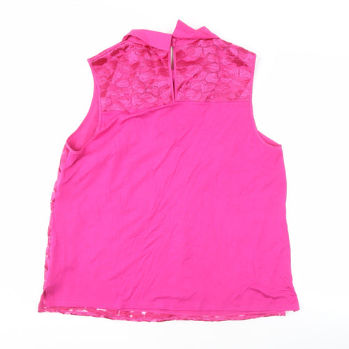 Principles Women's Pink Collared Sleeveless Blouse, Size 18
