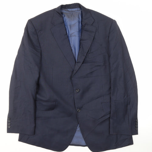 Marks and Spencer Men's Blue Wool Blazer, Size 42