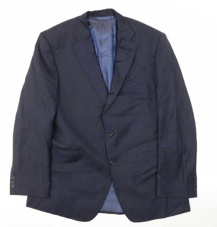 Marks and Spencer Men's Blue Wool Blazer, Size 42
