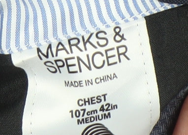 Marks and Spencer Men's Blue Wool Blazer, Size 42