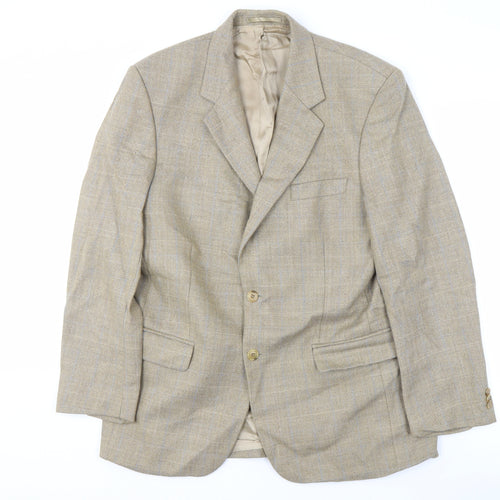 Brook Taverner Men's Beige Wool Blazer 38 Regular Fit